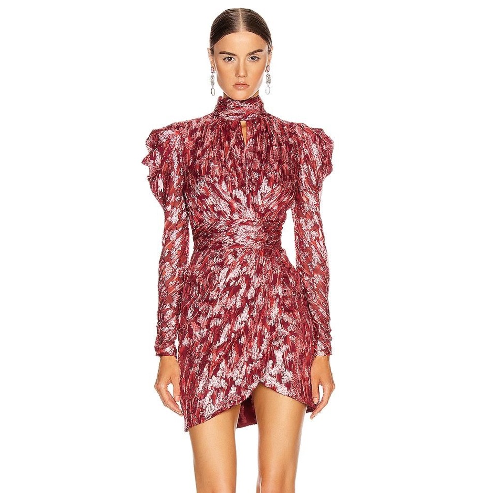 NWOT-Jonathan Simkhai MetallicMock-Neck Wrap Dress